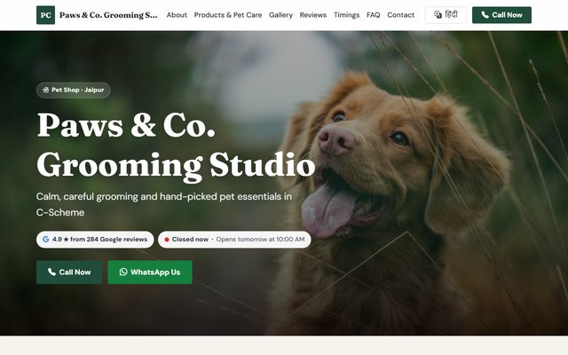 Pet Shop design (Studio): Paws & Co. Grooming Studio