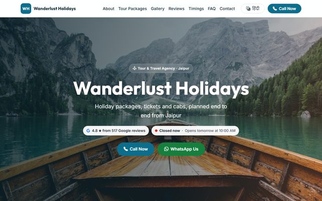 Tour & Travel Agency design: Wanderlust Holidays